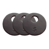 Классический номерок из толстой вырубной кожи круглой формы, с нумерацией. Цвет на выбор. Нанесение логотипа (опция).